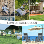 Sweetcrispy Zero Gravity Chairs, Set of 4 Portable Recliner Beach Camping Patio Outdoor Folding Lounge Chair with Cup Holder Trays and Adjustable Pillow for Poolside, Garden, Backyard, Lawn (Black)