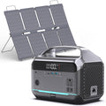 Portable Power Station with 80W Solar Panel  288Wh LiFePO4 Battery 600W Power Bank with AC Outlet 110V/1200W Surge  Solar Generator 1.7H Fast Charging for Camping  Hurricane Emergency RV Home Use
