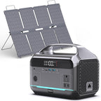 Portable Power Station with 80W Solar Panel  288Wh LiFePO4 Battery 600W Power Bank with AC Outlet 110V/1200W Surge  Solar Generator 1.7H Fast Charging for Camping  Hurricane Emergency RV Home Use