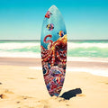 JennyGems Vibrant Octopus Surfboard Wall Art Decor, Octopus Wall Hanging, Beach House Decoration, Weather Resistant, 3 Feet