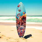 JennyGems Vibrant Octopus Surfboard Wall Art Decor, Octopus Wall Hanging, Beach House Decoration, Weather Resistant, 3 Feet