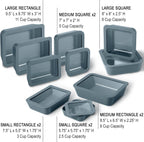 Ceramic Coated Glass Food Storage Containers | No PTFE, PFOA, PFAS, and BPA | Reusable Non Toxic Meal Prep Containers with Glass Lids | Easy To Store | 10 Piece Set Dusk