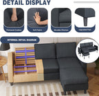 Shintenchi Modern Upholstered Sectional Sofa, L-Shaped Couch with Reversible Chaise for Living Room, New Corduroy Fabric
