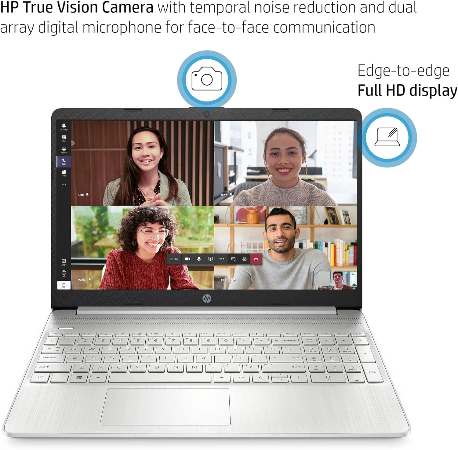 HP Windows 11 Pro 15 15.6" FHD Business Laptop Computer 11th Gen Intel Core i5-1135G7  16GB RAM 512GB SSD  Intel Iris Xe Graphic  Numeric Pad  Long Battery Life  Wi-Fi 5  Bluetooth 4.2  USB  w/Battery