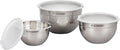 Le Creuset Set of 3 Nested Mixing Bowls w/Nonslip Silicone Base & Plastic Air Tight Lids