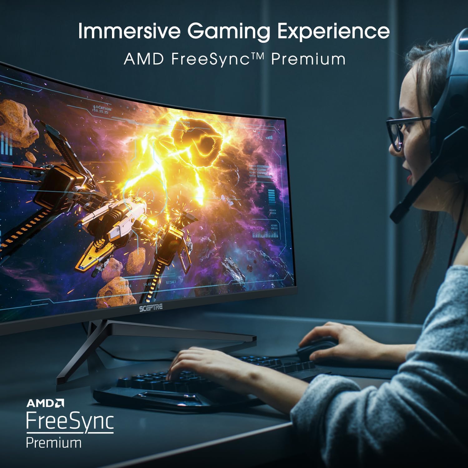Sceptre 34-Inch Curved Ultrawide WQHD Monitor (3440 × 1440)  R1500  up to 180Hz/165Hz  DisplayPort x2  99% sRGB  1ms  Built-in Speakers  Machine Black  2025 (C345B-QUT168)
