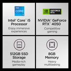 Lenovo LOQ Essential – AI-Powered Student Gaming Laptop - Intel® Core™i5-12450HX - 15.6" FHD IPS Display – 144Hz Refresh Rate – NVIDIA® GeForce RTX™ 4050 – 8GB Memory – 512GB SSD Storage – Luna Grey