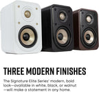 Polk Signature Elite ES10 Surround Sound Speakers - Hi-Res Audio Certified  Dolby Atmos & DTS:X Compatible  1" Tweeter & 4" Woofer  Power Port Technology for Bass (Pair  Stunning Black)