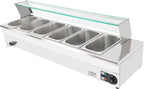 Food Warmer, 1.2KW Food Grade Stainelss Steel Commercial Food Steam Table, 19 Qt Electric Countertop Food Warmer with Adjustable Temperature for Family Gatherings Buffets