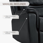 Leather Recliner Chair, 360° Swivel Rocker for Adults Manual Rocking Reclining Chair with Adjustable Backrest Footrest for Living Room Bedroom Home Theater Seating