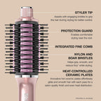 Shark Glossi 2-in-1 Hot Tool and Air Glosser | Ultra-Fast, Ultra-Glossy Blowouts at-Home | Heat-Controlled Ceramic, Curly, Coily, and Color Friendly | Lychee | HT302PK