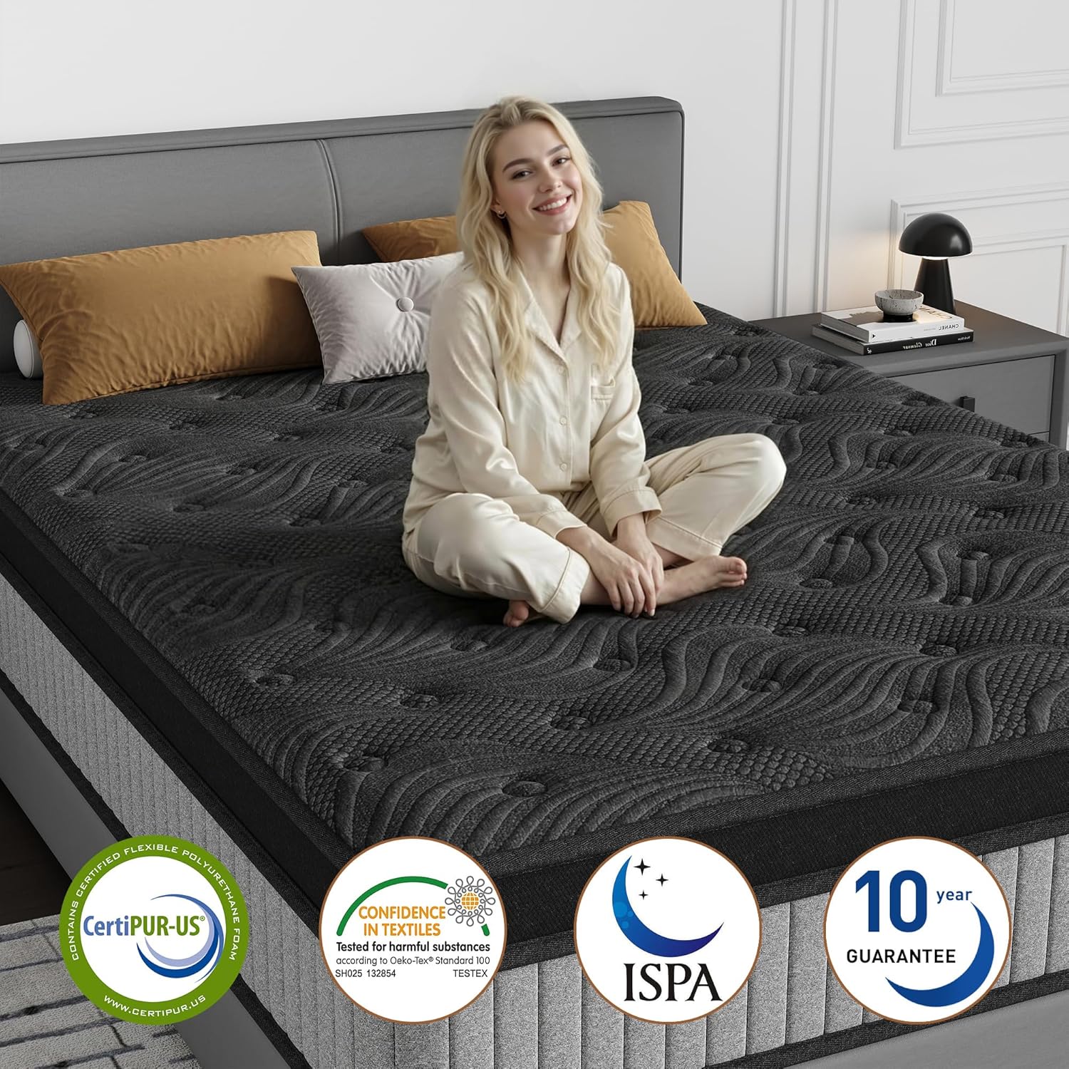 12 Inch Queen Luxury Hybrid Mattress - Gel Memory Foam & Pocket Springs for Cooling Comfort & Motion Isolation, CertiPUR-US Certified, in a Box