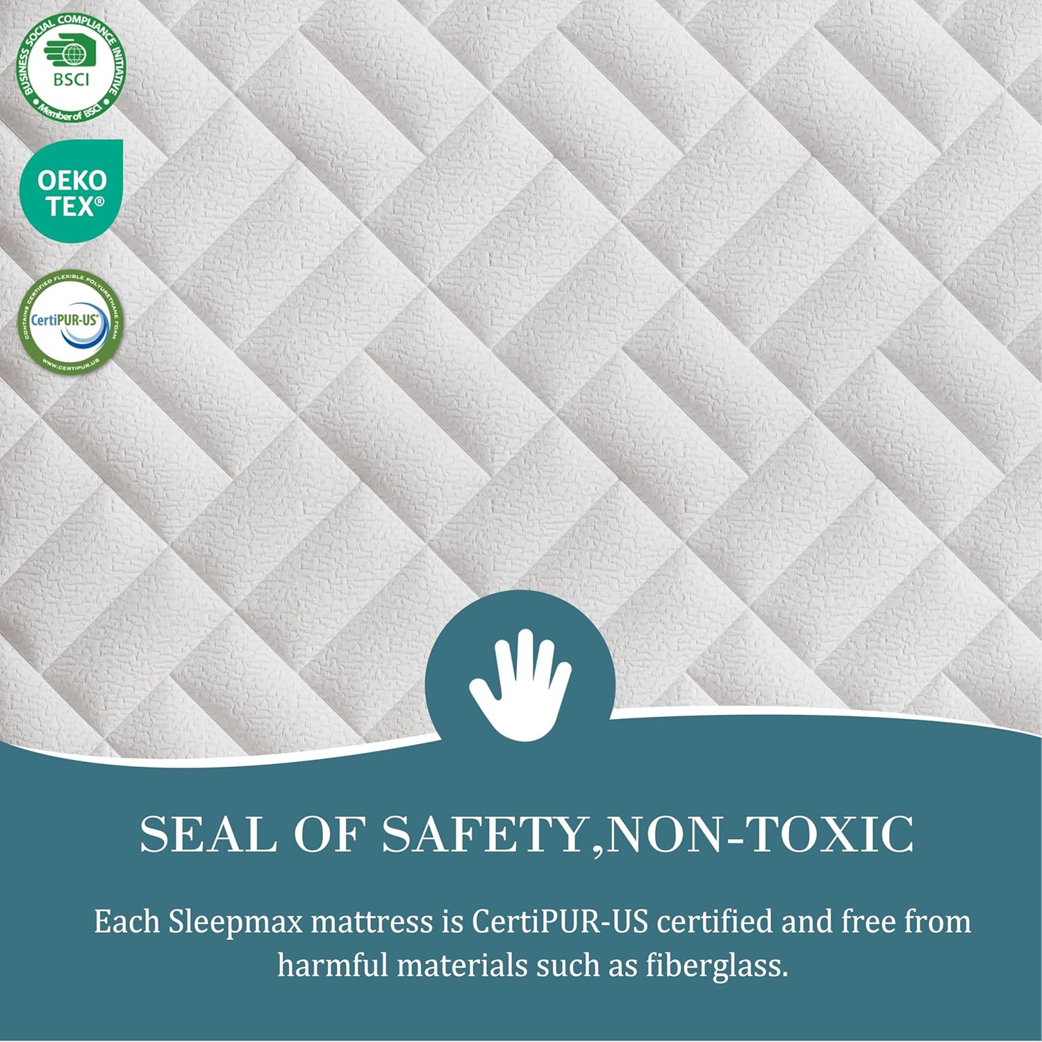 Sleepmax Extra Firm Queen Size Mattress 12 Inch - Deep Sleep Hybrid Mattress Pressure Relief - Cooling Bed in a Box for Back & Side Sleepers - 365-Night Trial, Forever Warranty, Fiberglass-Free