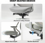 EUREKA ERGONOMIC Lira Office Chair, Ergonomic Desk Chair with 3D Armrests, Adjustable Seat Depth, Breathable Mesh Computer Chair with Lumbar Support for Home Office(Grey)