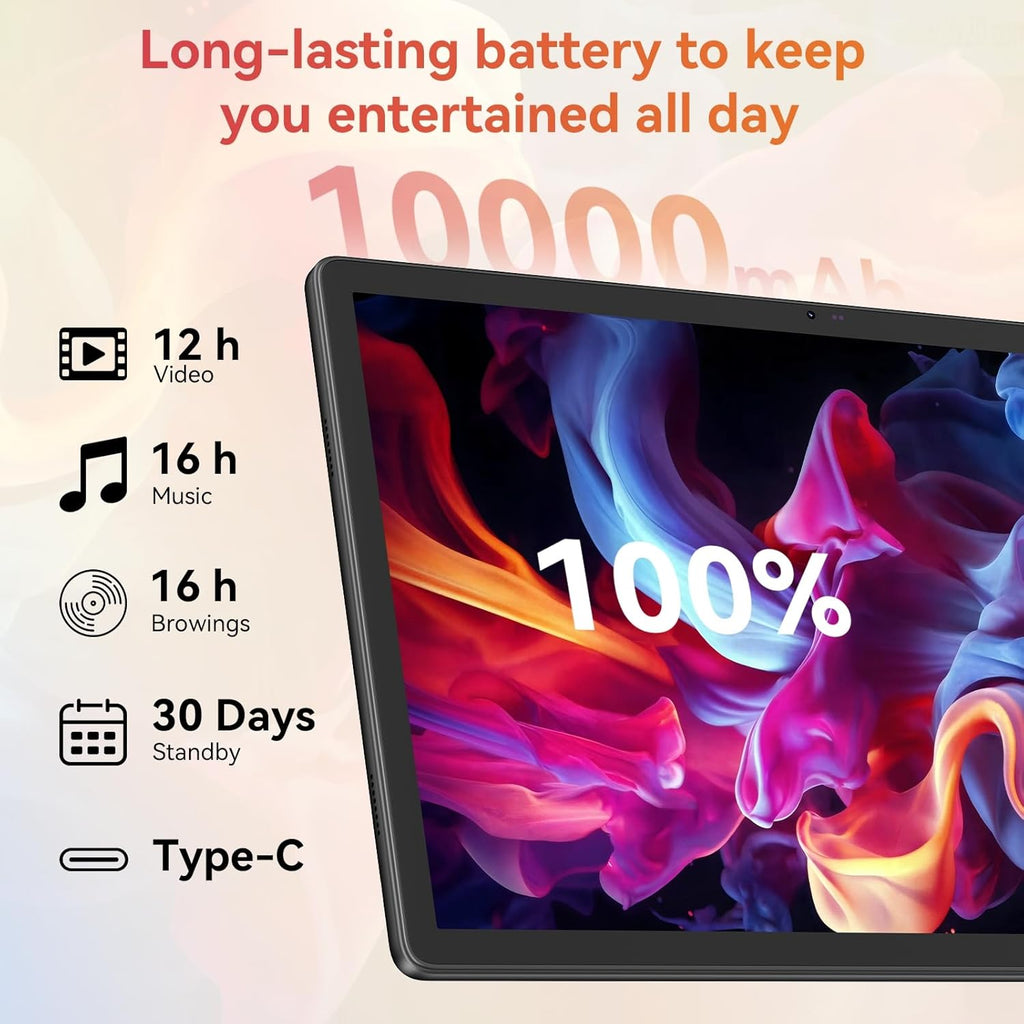 URAO Tablet｜14 inch Android 16 Tablet｜30GB RAM 256GB ROM｜1920 * 1200 IPS FHD｜10000mAh 30W Fast Charging｜Octa-core Processor｜Wi-Fi 6, BT 5.4｜Dual Camera with Keyboard｜Mouse｜Stylus｜Case｜Headphone
