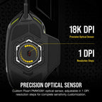 Corsair NIGHTSWORD RGB Gaming Mouse for FPS, MOBA - 18,000 DPI - 10 Programmable Buttons - Weight System - iCUE Compatible - Black