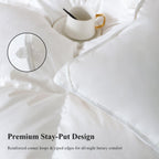 Globon Winter White Goose Down Comforter Queen Size,Down Duvet Insert,800 Fill Power,420 Thread Count Ultra Soft Noiseless Shell with Corner Tabs,White