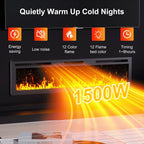 60Inch Electric Fireplace Wall Recessed/Wall Mounted with Adjustable Flame Color, Fireplace Heater with Remote Control, Linear Fireplace with 8 Timer, Touch Screen, 750/1500W (60")